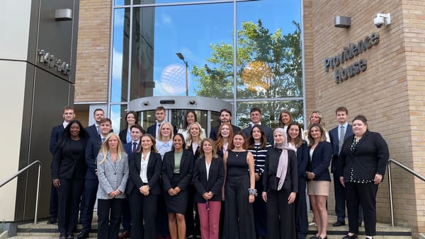 Group of people stood outside Birketts office building