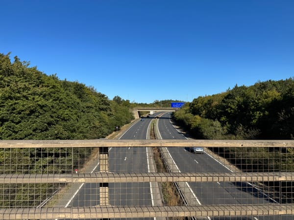 A view of the A14 from the Copdock Interchange