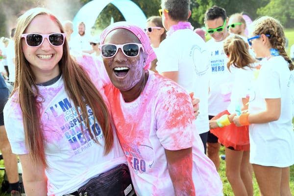 Two colour runners at the 2025 event at Christchurch Park