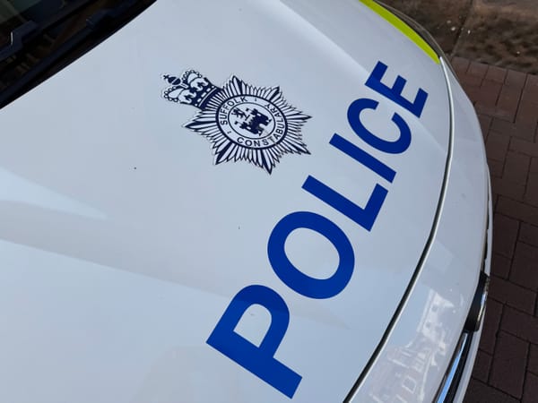 The bonnet of a Suffolk Constabulary police car