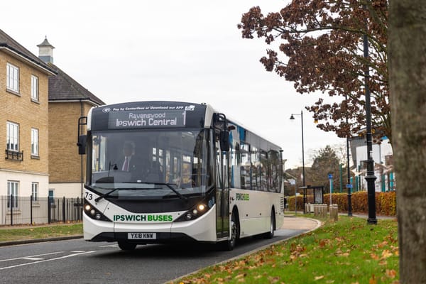 An Ipswich Buses bus operating between Ravenswood and Ipswich Central