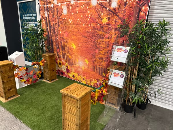The pumpkin trail stand in the Buttermarket Centre