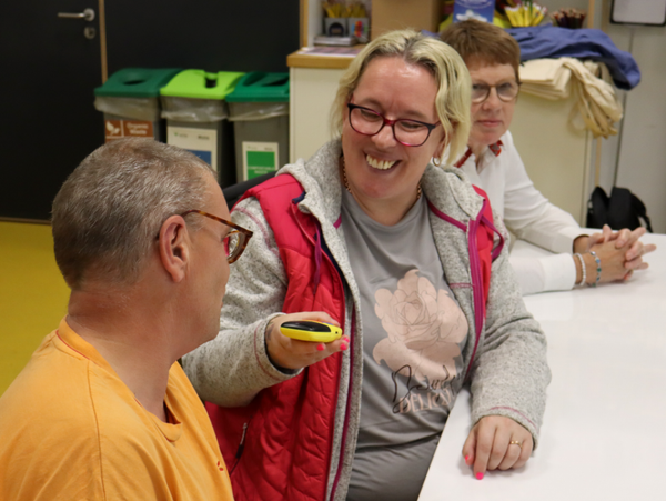 Volunteers recording oral history interviews