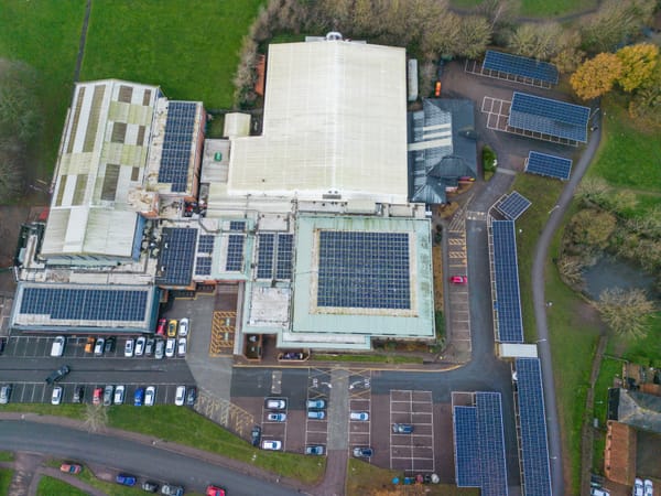 The Mid Suffolk Leisure Centre solar carport, completed in December 2022