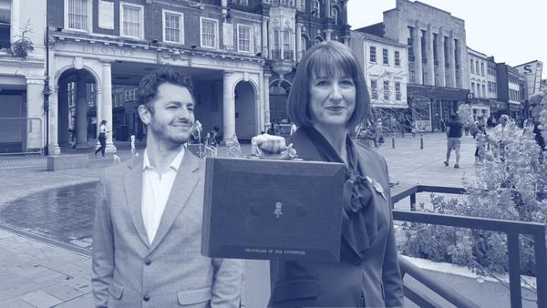 A cover image depicting Jack Abbott and Rachel Reeves in Ipswich