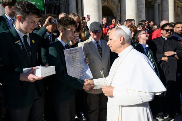 Olivier Ksiezarek of St Alban's meeting Pope Leo