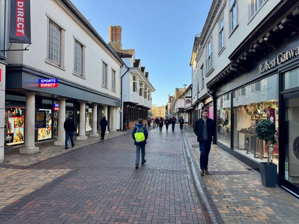Early morning on Buttermarket in Ipswich