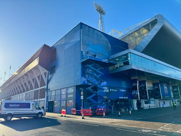 The new Bobby Robson mural in progress