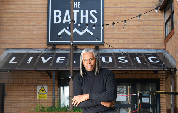 Marcus Harris-Noble outside The Baths