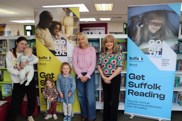 Nadia Cenci with families who enjoyed the Wordplay session on World Book Day
